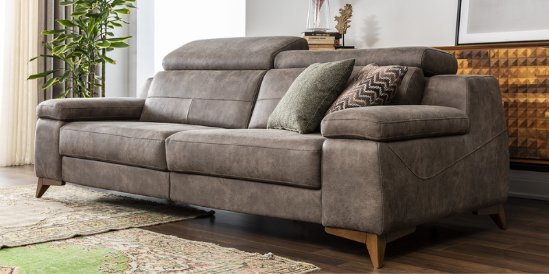 Atlas 3 Seater Brown Sofa Furniture