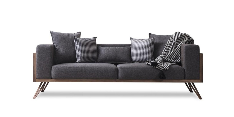 Modern Glass 3 Seater Sofa Furniture